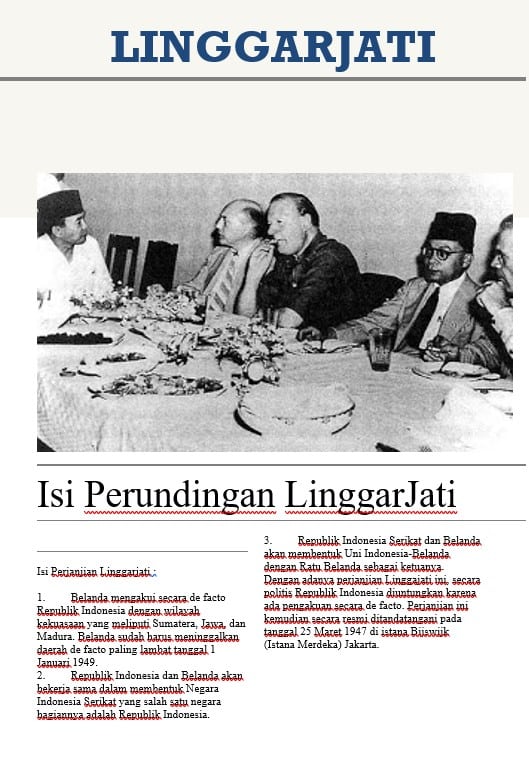 Isi Perundingan (Perjanjian) Linggarjati : Tokoh Dan Sejarah – AAcial